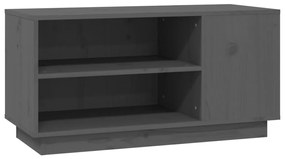 Mobile porta tv grigio 80x35x40,5 cm in legno massello di pino