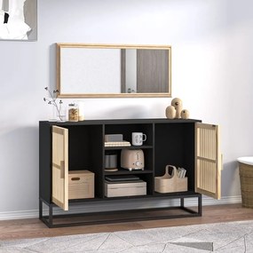 Credenza nera 105x30x65 cm in legno multistrato