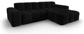 Divano angolare in velluto nero (angolo destro) Kendal - Micadoni Home
