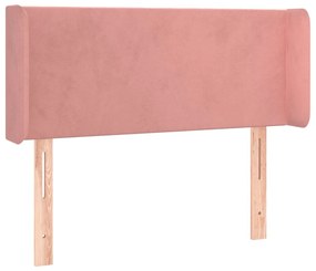 Testiera ad orecchio rosa 83x16x78/88 cm in velluto