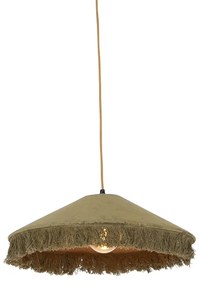 Lampada a sospensione retrò velluto verde con frange - Frills