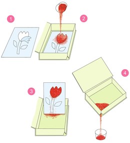 Gioco d'arte con la sabbia e i brillantini - pesce felice