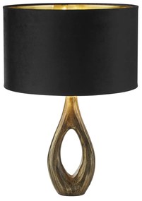 Lampada Da Scrivania Contemporanea Bucklow Ottone Tessuto Nero 1 Luce E27