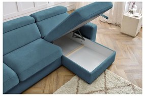 Divano angolare blu allungabile (con composizione variabile) Monaco – Bobochic Paris