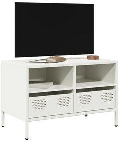 Mobile Tv Bianco 68x39x43,5 Cm İn Acciaio Laminato A Freddo /
