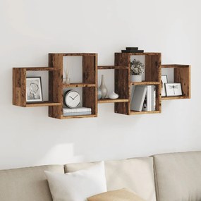 Scaffale A Parete Legno Vecchio 129x18x42 Cm İn Truciolato /