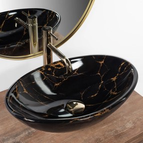 Lavabo da appoggio REA Pamela Black Marble Shiny