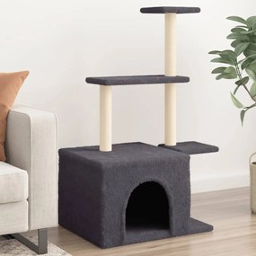 Albero per gatti con tiragraffi in sisal grigio scuro 110 cm
