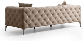 Divano in velluto beige 237 cm Como - Artie