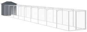 Casetta cani con tetto antracite 117x1017x123cm acciaio zincato