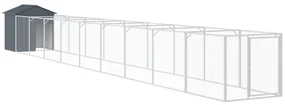 Casetta cani con tetto antracite 117x1017x123cm acciaio zincato