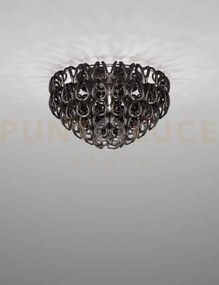 Giogali lampadadario a soffitto 60 nero e cromo lucido 4 luci attac...