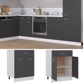 Armadio con Cassetto Grigio 60x46x81,5 cm in Truciolato