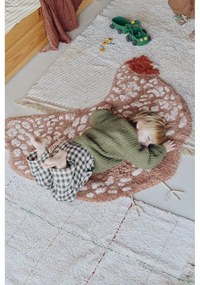 Tappeto marrone lavabile in cotone tessuto a mano 110x100 cm Chicken - Lorena Canals