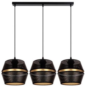 Lampadario a cavo PARIS 3xE27/60W/230V nero/oro