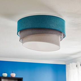 Duolla Plafoniera Pastell Trio 45 cm turchese/grigio/grigio chiaro