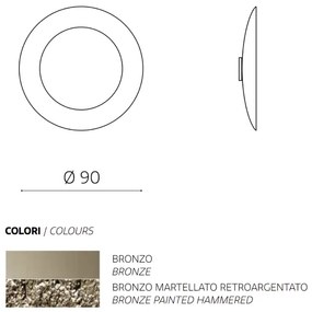 Specchio tondo con cornice in vetro temperato effetto martellato D90 cm NIDRA Bronzo