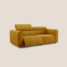 Giotto Divano modulare con opzione relax elettrico in microfibra effetto velluto impermeabile T09