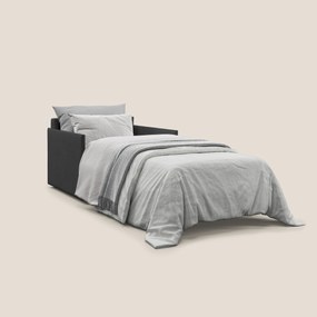 Evans poltrona letto in morbido tessuto impermeabile T02 nero