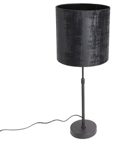 Lampada da tavolo con paralume in velluto nero 25 cm regolabile - Parte