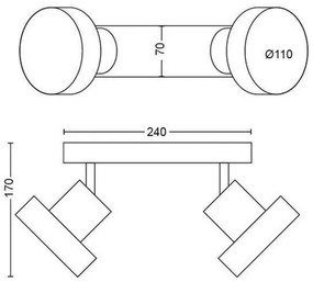 Philips 50602/31/P0 - Luce Spot a LED BUKKO 2xLED/4,5W/230V
