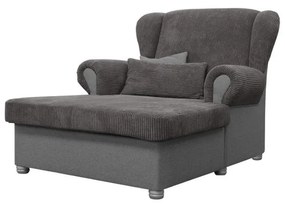 Chaise longue grigio tortora con rivestimento in velluto a coste Lord – Ropez