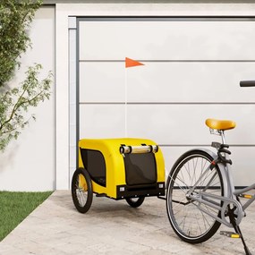 Rimorchio Da Bici Per Animali Giallo E Nero Oxford E Ferro /