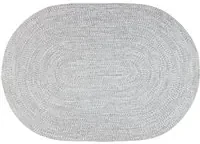 Tappeto ovale tessuto a mano grigio chiaro 200x140 cm