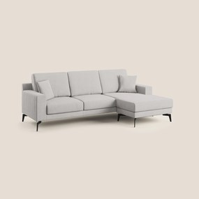 Prestige divano angolare reversibile in microfibra smacchiabile T11 grigio chiaro