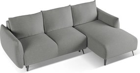 Divano angolare grigio chiaro (con penisola a destra) Malie – Makamii