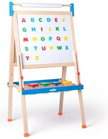 Lavagna "ABC" con lettere, rotolo di carta e bicchieri