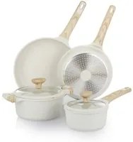 Batteria pentole 6 pezzi Bambù bianca