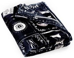 Coperta nera in micropile a tema Halloween 130x170 cm Enchanted Witchcraft – Catherine Lansfield
