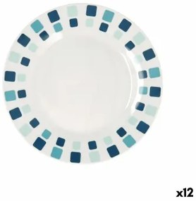 Piatto da Dolce Quid Simetric Azzurro Ceramica 19 cm (12 Unità)