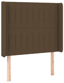 Testiera Ad Orecchio Marrone Scuro 83x16x118/128 Cm İn Tessuto /