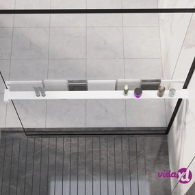 vidaXL Mensola Doccia per Parete Doccia Walk-in Bianca 115cm Alluminio
