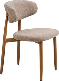 Sedia da pranzo beige/di colore naturale in imbottito Levanto – House Nordic