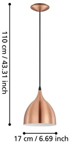 Eglo 93836 - Lampadario CORETTO 1xE27/60W/230V