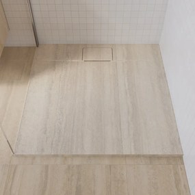 Piatto doccia SENSEA in composito minerale di resina gelificata beige L 100 x L 100 x H 2.7 cm