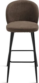 Sgabello in tesssuto Marrone con struttura in metallo MEGGIE 2 pezzi