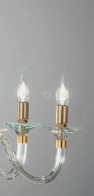 Lampadario gala 3 luci attacco e14 oro e trasparente d.72cm