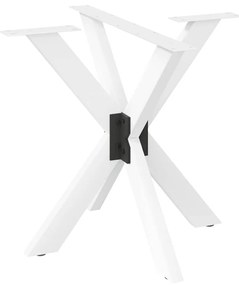 Gamba Tavolo Pranzo Forma Ragno Bianco 85x85x(72-73) Cm Acciaio /