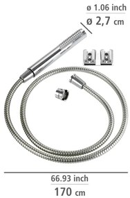 WENKO 81340100 - Doccia DUO 170 x 2,7 cm cromo lucido/argento/grigio