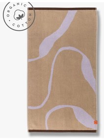 Asciugamano da bagno in cotone biologico color lavanda e marrone chiaro 70x133 cm Nova Arte - Mette Ditmer Denmark