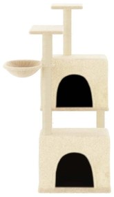 Albero per gatti con tiragraffi in sisal crema 122 cm