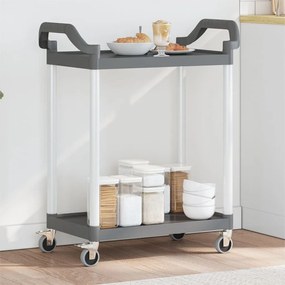 Carrello A 2 Ripiani Grigio 81x41x92 Cm İn Alluminio /