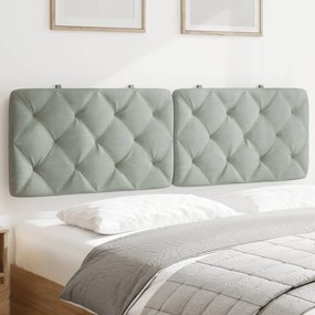 Cuscino Testiera Grigio Chiaro 160 Cm İn Velluto /