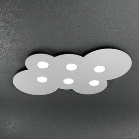 Plafoniera Moderna Cloud Metallo Grigio 6 Luci Gx53