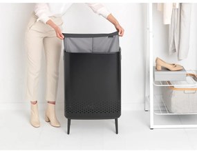 Cesto portabiancheria in metallo nero opaco 90 l Bo Hi - Brabantia