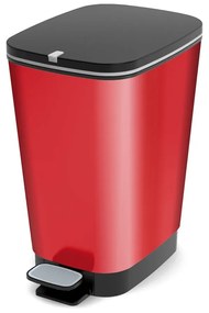 Cestino per la spazzatura rosso in plastica con pedale 25 l Chic Bin M – KIS